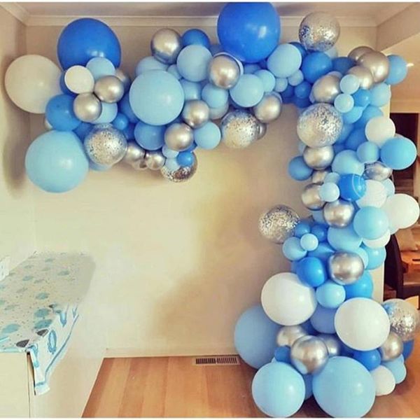 1set diy latex balloons arch kit softy blue balloons garland silver confetti globos wedding party decor baby shower supplies
1set diy latex balloons arch kit softy blue balloons garland silver confetti globos wedding party decor baby shower supplies
