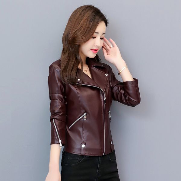 new plus size 3xl female women's leather jacket 2020 autumn ladies outerwear jackets, Black;brown
new plus size 3xl female women's leather jacket 2020 autumn ladies outerwear jackets, Black;brown