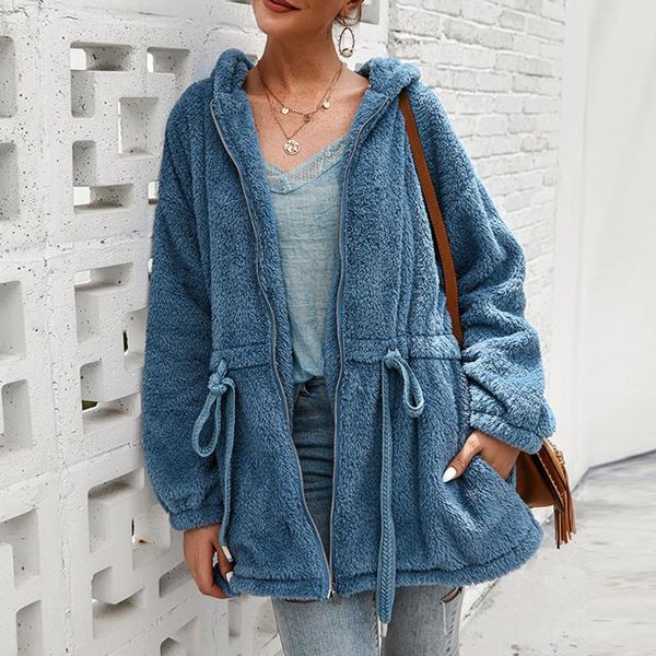 women's winter plush jacket zipper hooded plush coat loose long sleeve solid color jackets casual fashion female all-match, Black
women's winter plush jacket zipper hooded plush coat loose long sleeve solid color jackets casual fashion female all-match, Black
