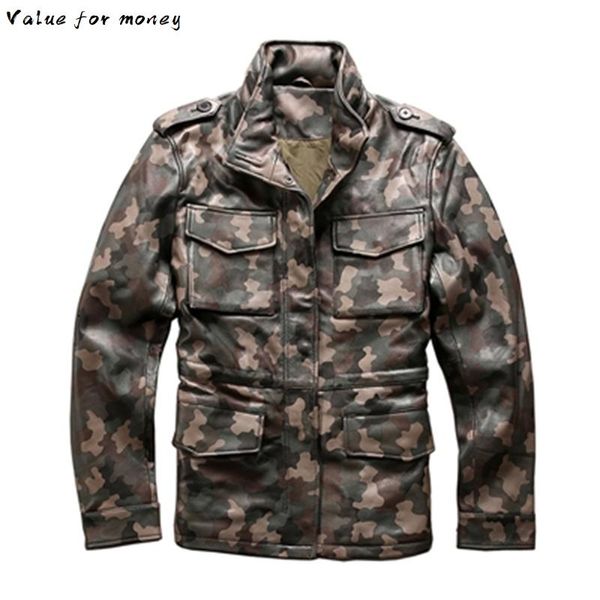 men's 2020 genuine leather jacket camouflage classic spring autumn vintage moto biker thick soft sheepskin coat brand jacket, Black
men's 2020 genuine leather jacket camouflage classic spring autumn vintage moto biker thick soft sheepskin coat brand jacket, Black