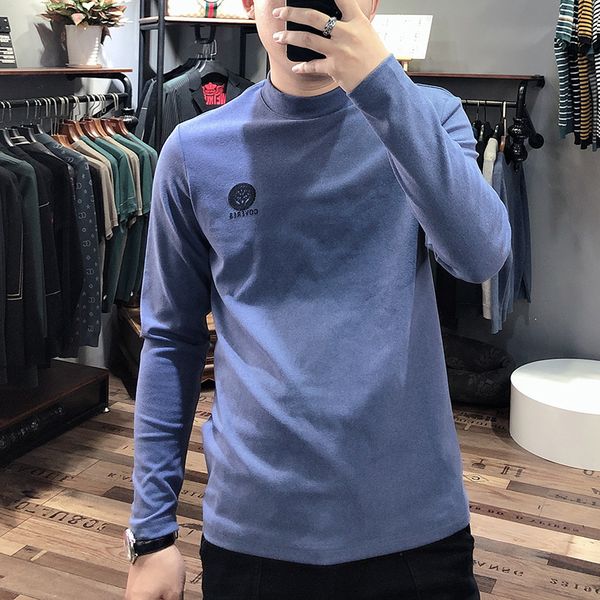 men's semi high collar t-shirt men's autumn and winter casual korean solid color long sleeve pullover t-shirt men, White
men's semi high collar t-shirt men's autumn and winter casual korean solid color long sleeve pullover t-shirt men, White