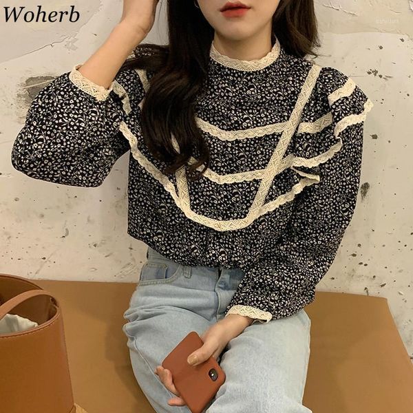 woherb blouse women korean vintage floral blouses blusas mujer de moda 2020 lace patchwork half turtleneck shirt female 1, White
woherb blouse women korean vintage floral blouses blusas mujer de moda 2020 lace patchwork half turtleneck shirt female 1, White