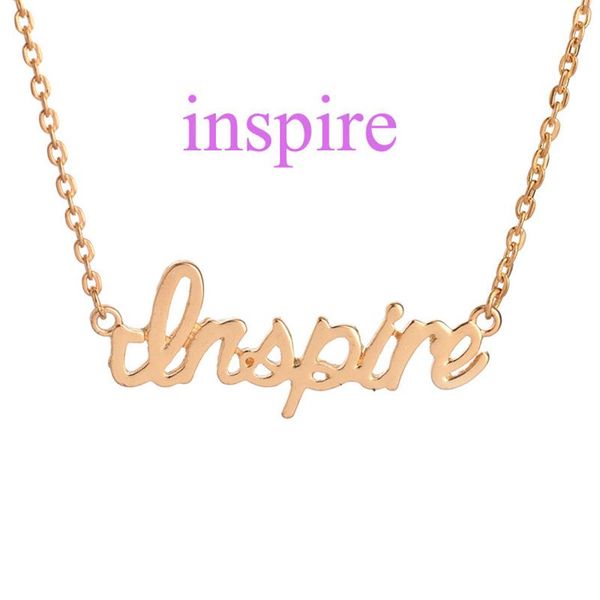 pendant necklaces inspirational block letter word inspire charm necklace and chain jewelry, Silver
pendant necklaces inspirational block letter word inspire charm necklace and chain jewelry, Silver