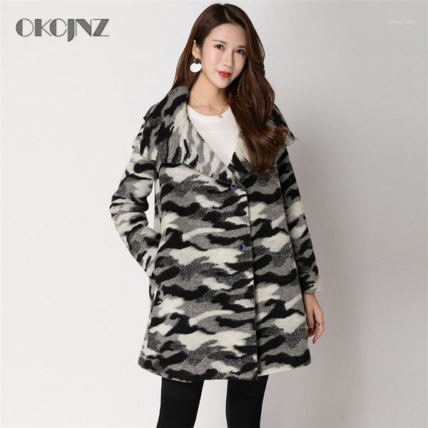 women's wool & blends 2021 autumn winter temperament thick women woolen coat camouflage female fashion leisure outerwear yy1371, Black
women's wool & blends 2021 autumn winter temperament thick women woolen coat camouflage female fashion leisure outerwear yy1371, Black