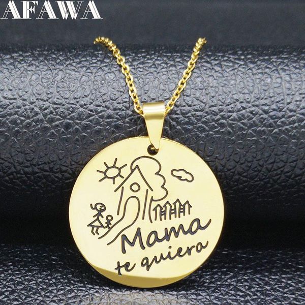 pendant necklaces 2021 fashion mama te quiero stainless steel statement necklace women gold color & pendants jewerly cadenas mujer n8989, Silver
pendant necklaces 2021 fashion mama te quiero stainless steel statement necklace women gold color & pendants jewerly cadenas mujer n8989, Silver