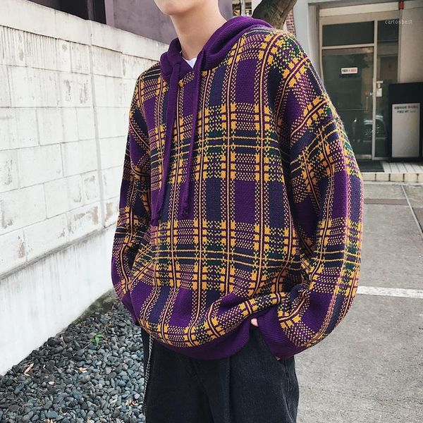 men's sweaters autumn and winter wild personality youth cotton fashion temperament loose plaid retro casual hooded knit sweater1, White;black
men's sweaters autumn and winter wild personality youth cotton fashion temperament loose plaid retro casual hooded knit sweater1, White;black