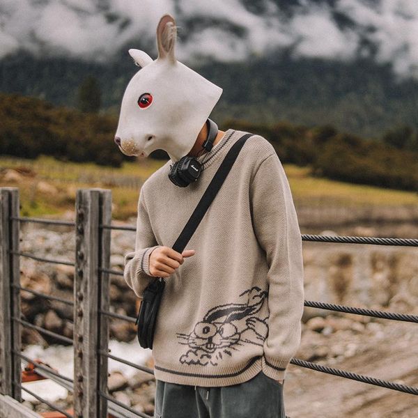 casual loose man sweaters korean style fashion crewneck knitted oversized man sweaters pull hiver men's clothing db60my, White;black
casual loose man sweaters korean style fashion crewneck knitted oversized man sweaters pull hiver men's clothing db60my, White;black