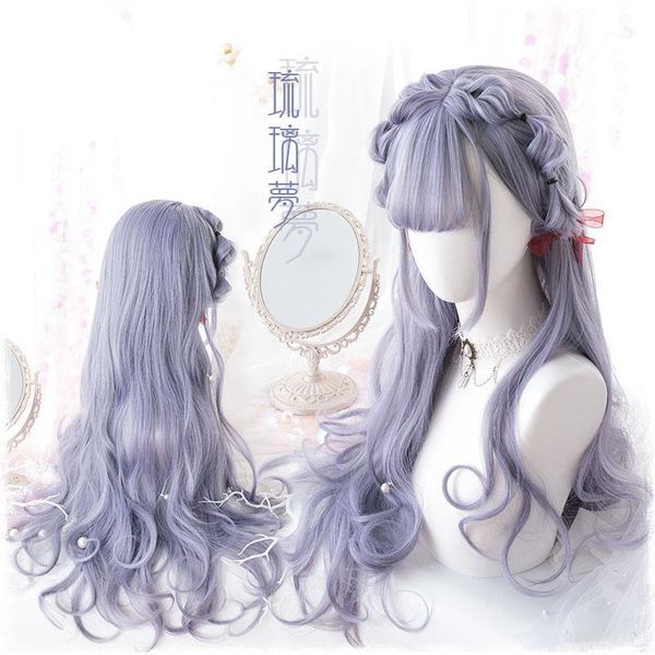 anime japan sweet lolita harajuku purple & grey mix 70cm curly wavy synthetic long cosplay wig kawaii hair + wig cap1, Silver
anime japan sweet lolita harajuku purple & grey mix 70cm curly wavy synthetic long cosplay wig kawaii hair + wig cap1, Silver
