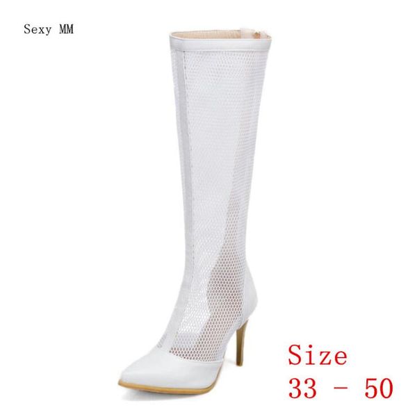 boots summer women knee high woman heel long thigh botas small plus size 33 - 50, Black 
boots summer women knee high woman heel long thigh botas small plus size 33 - 50, Black