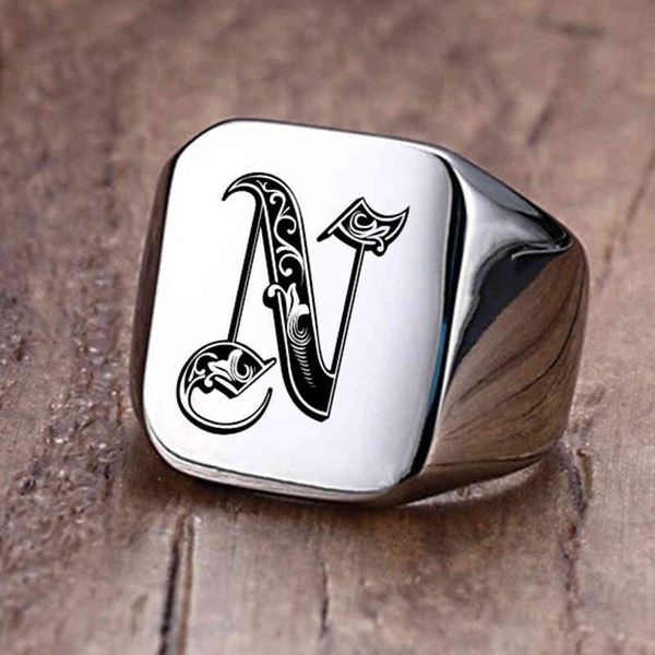 vnox retro initials signet ring men 18mm bulky heavy stamp male band stainless steel letters custom jewelry for him, Silver
vnox retro initials signet ring men 18mm bulky heavy stamp male band stainless steel letters custom jewelry for him, Silver