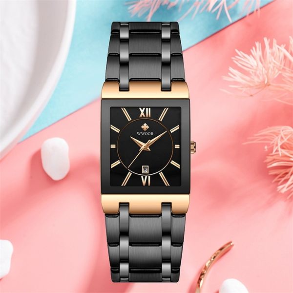 ladies watches wwoor fashion women square quartz watch brand luxury rose black waterproof date clock women montre femme 201217, Slivery;brown
ladies watches wwoor fashion women square quartz watch brand luxury rose black waterproof date clock women montre femme 201217, Slivery;brown