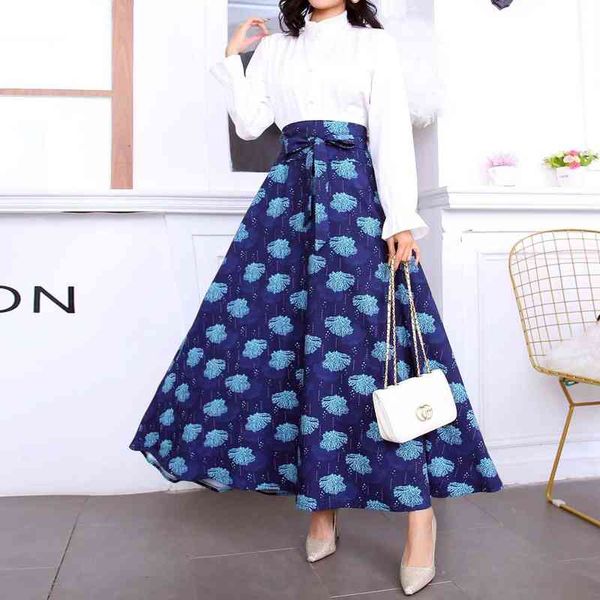 skirts 2022 women's digital printing large swing skirt, Black