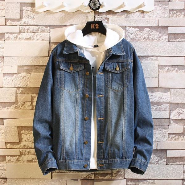 men jacket coat trendy denim jacket single breasted spring autumn fashion mens lapel jean outwear male cowboy1, Black;brown
men jacket coat trendy denim jacket single breasted spring autumn fashion mens lapel jean outwear male cowboy1, Black;brown