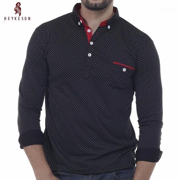 men's polos heykeson mens shirt brands 2021 male long sleeve fashion casual slim polka dot pocket button s1, White;black
men's polos heykeson mens shirt brands 2021 male long sleeve fashion casual slim polka dot pocket button s1, White;black