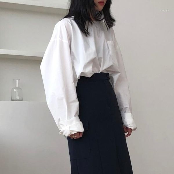 korean retro spring autumn cool new oversized solid loose slimming lazy mid-length boyfriend pullover full shirt women blouse1, White
korean retro spring autumn cool new oversized solid loose slimming lazy mid-length boyfriend pullover full shirt women blouse1, White