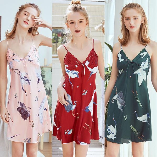 women's sleepwear women's suspender print nightdress satin pajama set red v-neck pyjamas sleeveless cute cami, Black;red
women's sleepwear women's suspender print nightdress satin pajama set red v-neck pyjamas sleeveless cute cami, Black;red