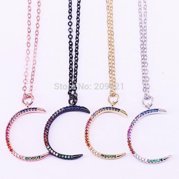 pendant necklaces fashion 10pcs mix color rainbow cz zirconia micro pave crescent moon necklace jewelry women gift, Silver
pendant necklaces fashion 10pcs mix color rainbow cz zirconia micro pave crescent moon necklace jewelry women gift, Silver