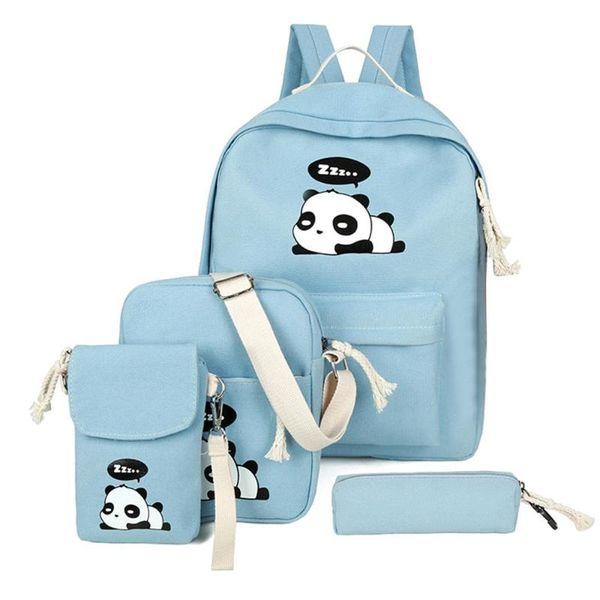 4pcs/set canvas backpack women girls cute panda print student school backpack shoulder teenagers book bagpack mochila feminina
4pcs/set canvas backpack women girls cute panda print student school backpack shoulder teenagers book bagpack mochila feminina