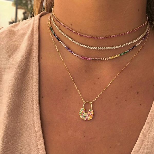 factory2fojcolorful 2019 rainbow new arrived tennis gold color cz charm choker with tiny link chain necklacegro2
factory2fojcolorful 2019 rainbow new arrived tennis gold color cz charm choker with tiny link chain necklacegro2