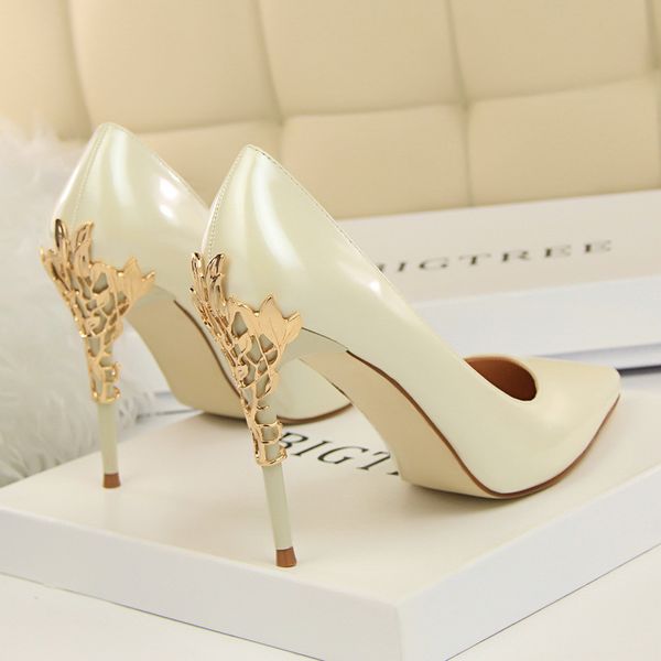 brand spring fashion pumps high-heeled metal designer pointed toe gold heels white wedding female prom shoes 9cxt, Black
brand spring fashion pumps high-heeled metal designer pointed toe gold heels white wedding female prom shoes 9cxt, Black