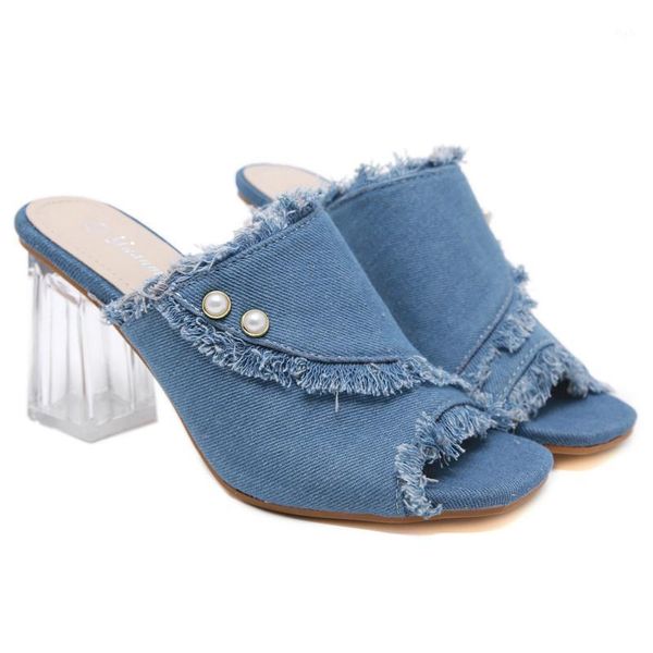slippers swyivy summer shoes women denim crystal thick with high-heeled fish mouth open toe sandals1, Black
slippers swyivy summer shoes women denim crystal thick with high-heeled fish mouth open toe sandals1, Black