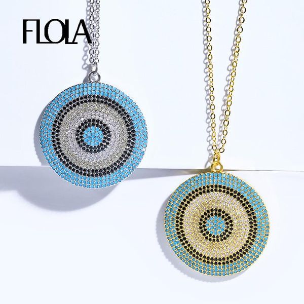 pendant necklaces flola turkish eye necklace big woman cubic zirconia gold chain round long women jewelry gifts nkep10, Silver
pendant necklaces flola turkish eye necklace big woman cubic zirconia gold chain round long women jewelry gifts nkep10, Silver