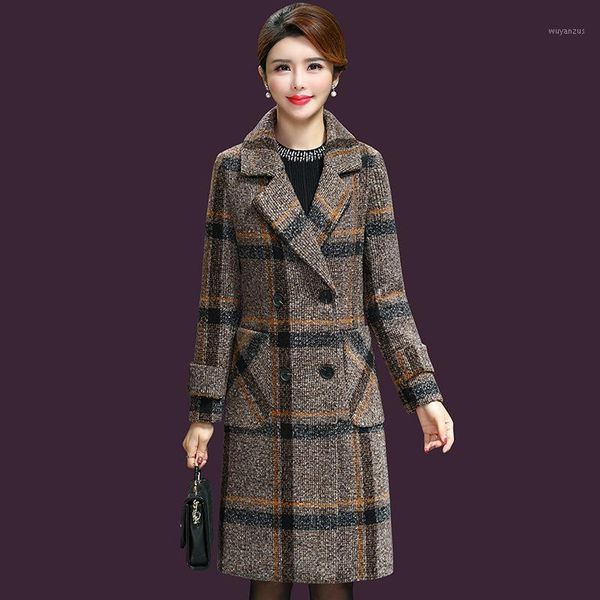 10% wool woolen coat in the long section of the new fashion plaid woolen coat boutique 2020 women's clothing1, Black
10% wool woolen coat in the long section of the new fashion plaid woolen coat boutique 2020 women's clothing1, Black