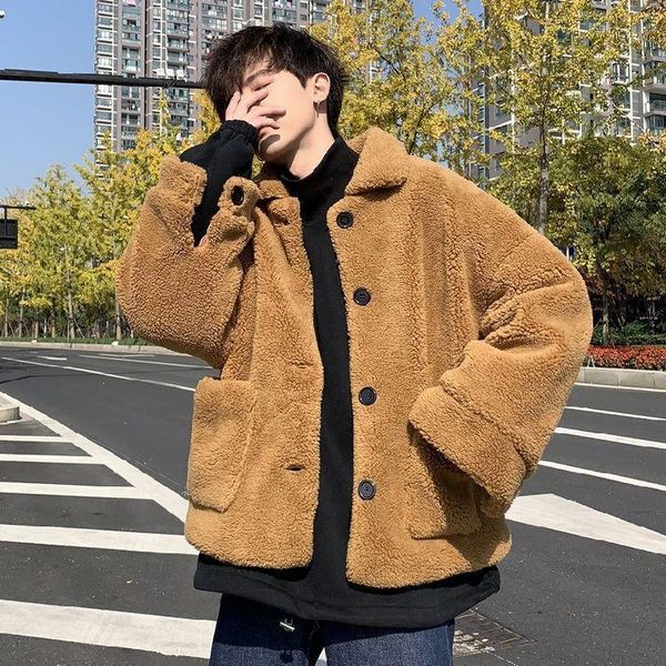 winter new style warm couple cotton padded clothes loose and versatile college style lamb plush coat for men1, Black
winter new style warm couple cotton padded clothes loose and versatile college style lamb plush coat for men1, Black
