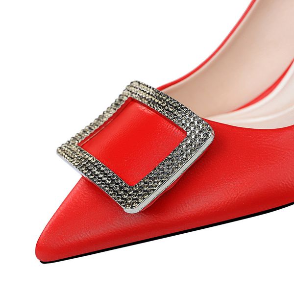 women 7cm high heels crystal buckle pumps plus size pointed toe luxury lady low heels scarpins yellow neon green prom shoesmultifunction, Black
women 7cm high heels crystal buckle pumps plus size pointed toe luxury lady low heels scarpins yellow neon green prom shoesmultifunction, Black