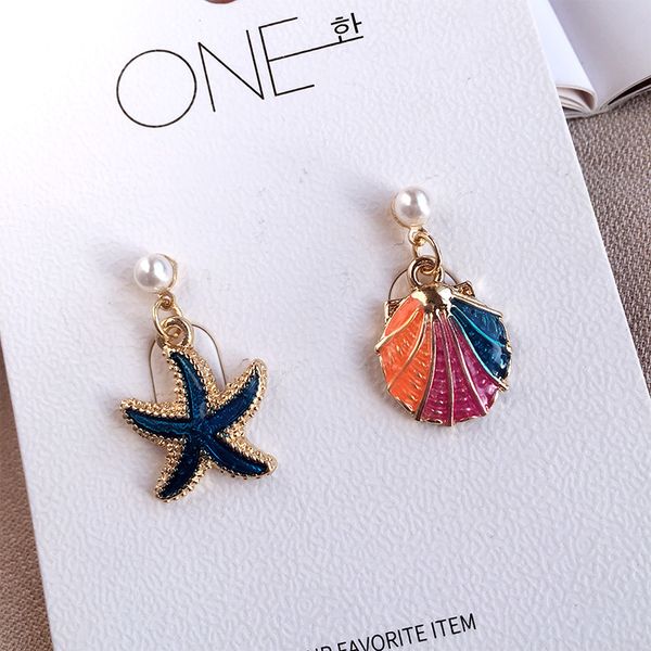 doreenbeads bohemian asymmetry colorful metal shell starfish earrings for women fashion simulated pearl earrings1 pair
doreenbeads bohemian asymmetry colorful metal shell starfish earrings for women fashion simulated pearl earrings1 pair