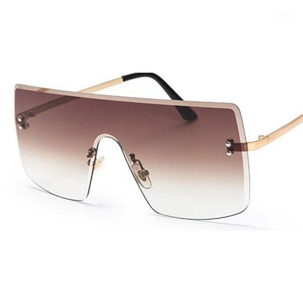 vintage oversized brown sunglasses women 2020 trendy summer gradient rimless eyewear big flat glasses female uv400 oculos1, White;black
vintage oversized brown sunglasses women 2020 trendy summer gradient rimless eyewear big flat glasses female uv400 oculos1, White;black