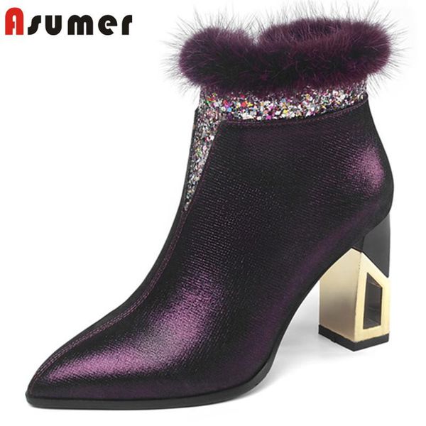 asumer 2020 genuine leather shoes women ankle boots pointed toe high heel elegant party wedding shoes woman winter boots, Black
asumer 2020 genuine leather shoes women ankle boots pointed toe high heel elegant party wedding shoes woman winter boots, Black