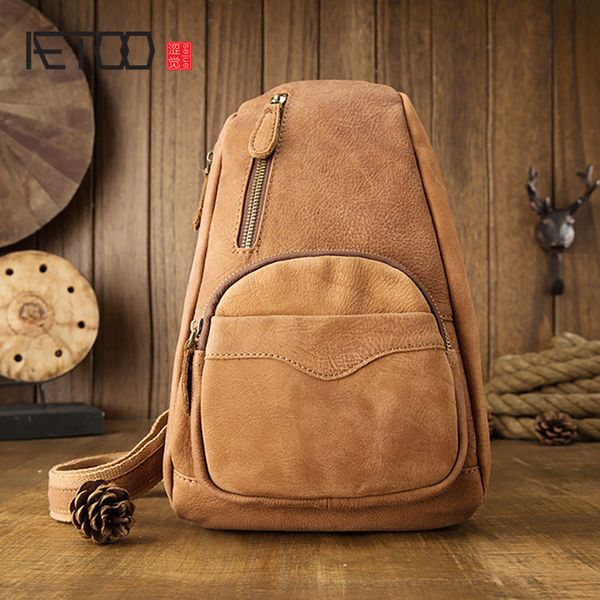 hbp aetoo trendy men's chest bag, men's leather shoulder bag