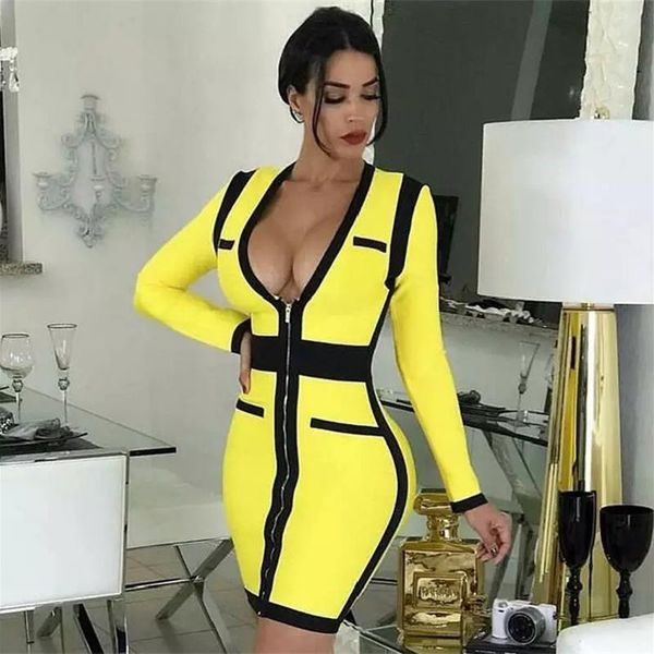autumn winter bandage dress women long sleeve v neck patchwork casual dresses new fashion party club bodycon mini vestidos, Black;gray
autumn winter bandage dress women long sleeve v neck patchwork casual dresses new fashion party club bodycon mini vestidos, Black;gray