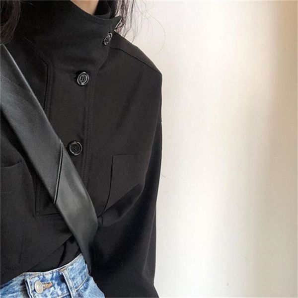 2021 new women's chic single-breasted turtleneck full length sleeves pockets pullovers office shirts ladies'clothes scr4, White
2021 new women's chic single-breasted turtleneck full length sleeves pockets pullovers office shirts ladies'clothes scr4, White