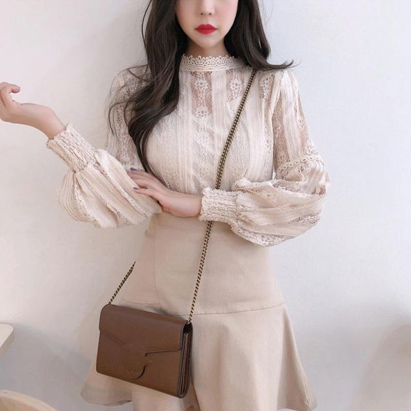 spring new sweet lady style lace lace splicing lantern sleeve sleeve shirt long shirt casual bottoming1, White
spring new sweet lady style lace lace splicing lantern sleeve sleeve shirt long shirt casual bottoming1, White
