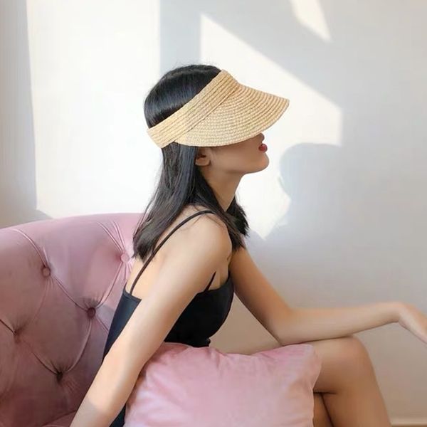 new foldable vacation visor caps for women raffia empty sun hat summer uv beach hats velcro adjustable head circumference y200602, Blue;gray
new foldable vacation visor caps for women raffia empty sun hat summer uv beach hats velcro adjustable head circumference y200602, Blue;gray