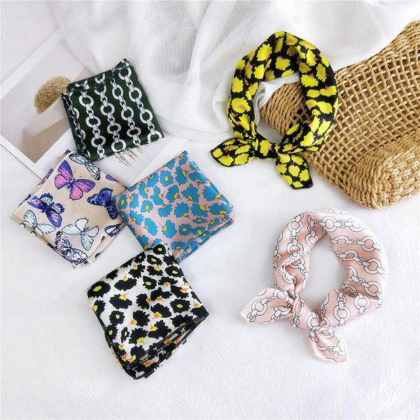 Hair Tie Band Square Scarf Head-Neck Satin Silk Scarf 50*50cm Bandana Fashion 1Pcs Round Chain Stripes Butterfly Floral Print, Blue;gray
Hair Tie Band Square Scarf Head-Neck Satin Silk Scarf 50*50cm Bandana Fashion 1Pcs Round Chain Stripes Butterfly Floral Print, Blue;gray