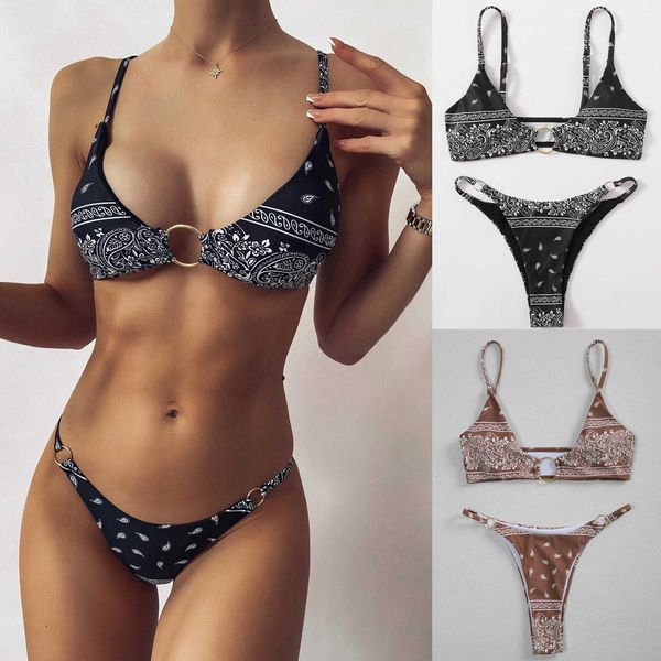 summer two piece swimming suit 2021 new fashion women boho print ring thong swimwear bikini set swimsuit maillot de bain femme, White;black
summer two piece swimming suit 2021 new fashion women boho print ring thong swimwear bikini set swimsuit maillot de bain femme, White;black