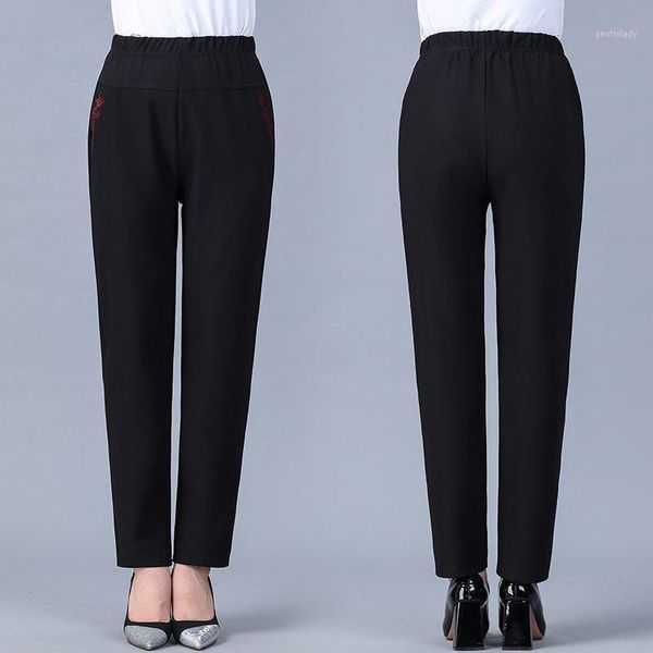 women's pants & capris large size casual embroidery women 2022 long loose tall waist womens spring/autumn trousers female1, Black;white
women's pants & capris large size casual embroidery women 2022 long loose tall waist womens spring/autumn trousers female1, Black;white