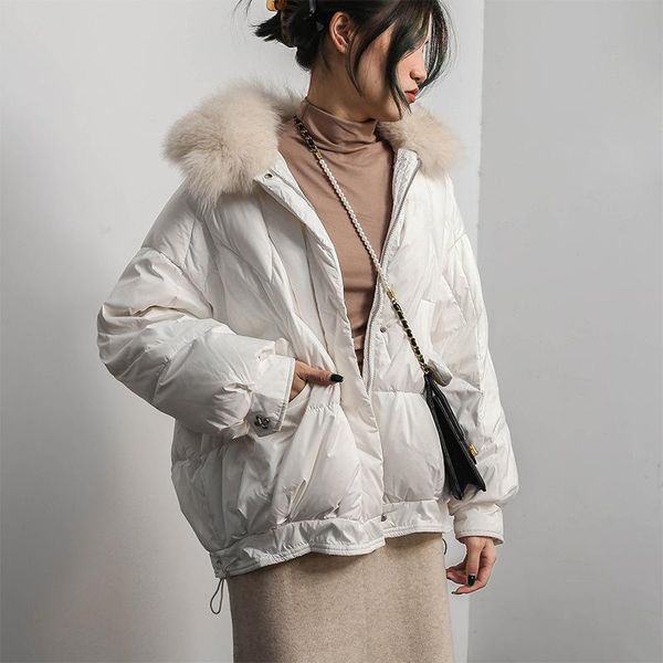 winter 2020 white duck down real fur collar coat women short korean style commuter loose thickened down jacket, Black
winter 2020 white duck down real fur collar coat women short korean style commuter loose thickened down jacket, Black