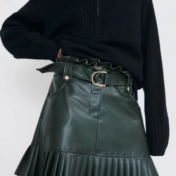 summer elegant chic pu leather skirt women ruffles mini skirt bow tie sashes pockets zipper pleated skirt 2020 q1209, Black
summer elegant chic pu leather skirt women ruffles mini skirt bow tie sashes pockets zipper pleated skirt 2020 q1209, Black