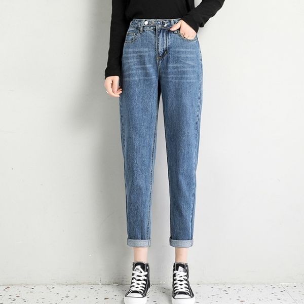 5 color jeans women's loose father autumn new korean version of thin radish high waist harun pants, Blue
5 color jeans women's loose father autumn new korean version of thin radish high waist harun pants, Blue