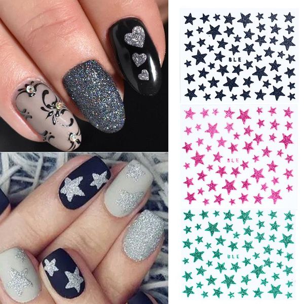 stickers & decals 1 sheet 3d nail slider star and heart patterns glitter shiny decal diy transfer adhesive art tattoo manicures tips, Black
stickers & decals 1 sheet 3d nail slider star and heart patterns glitter shiny decal diy transfer adhesive art tattoo manicures tips, Black
