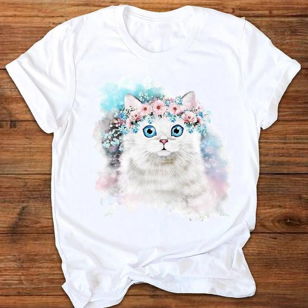 women graphic cat flower cartoon animal 90s summer fall printing print clothes lady tees female t shirt womens t-shirt, White
women graphic cat flower cartoon animal 90s summer fall printing print clothes lady tees female t shirt womens t-shirt, White