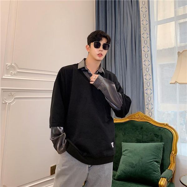 male streetwear fashion hip hop sweatshirts men autumn fake 2pcs spliced loose casual shirt style pullovers hoodie1, Black
male streetwear fashion hip hop sweatshirts men autumn fake 2pcs spliced loose casual shirt style pullovers hoodie1, Black