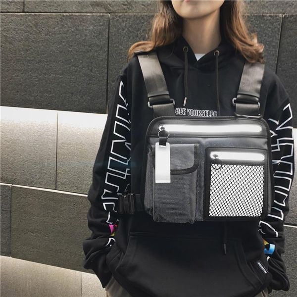 reflective chest bag for men multi-function street style women vest strap hip-hop tactical tooling chest utility bag g1861
reflective chest bag for men multi-function street style women vest strap hip-hop tactical tooling chest utility bag g1861