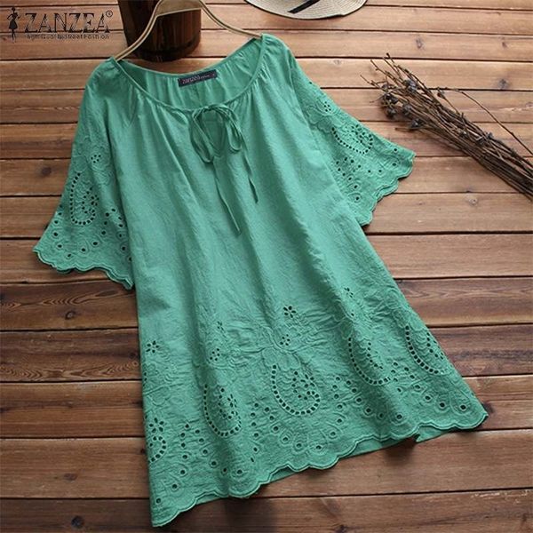 fashion embroidery women's summer blouse zanzea elegant causal hollow floral blusas female half sleeve shirt tunic 5xl y200622, White
fashion embroidery women's summer blouse zanzea elegant causal hollow floral blusas female half sleeve shirt tunic 5xl y200622, White