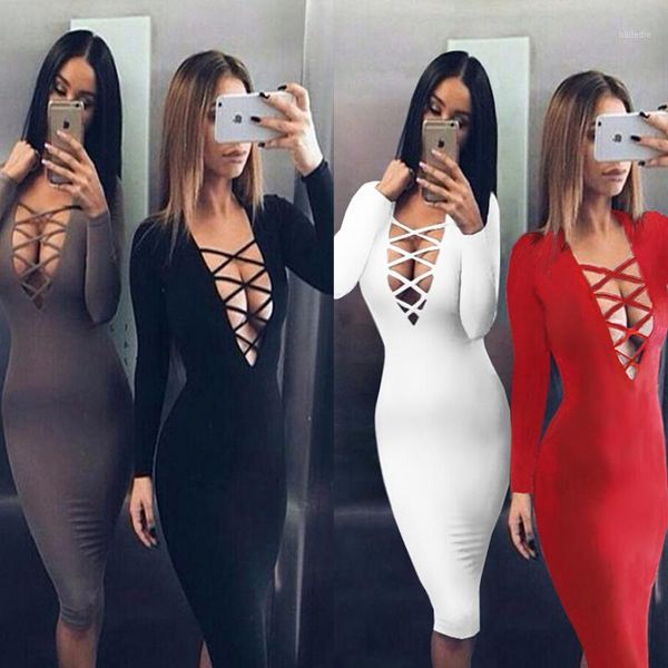 lace up slim mini dress women party bodycon long sleeve deep v-neck vestido mujer stretch knee length club dresses1, Black;gray
lace up slim mini dress women party bodycon long sleeve deep v-neck vestido mujer stretch knee length club dresses1, Black;gray