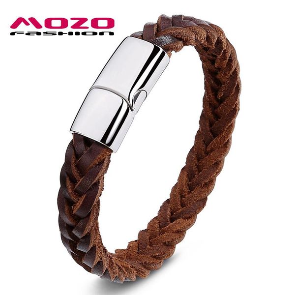 charm bracelets mozo fashion men bracelet black/brown woven leather rope chain stainless steel magnetic clasps casual jewelry 2001, Golden;silver
charm bracelets mozo fashion men bracelet black/brown woven leather rope chain stainless steel magnetic clasps casual jewelry 2001, Golden;silver